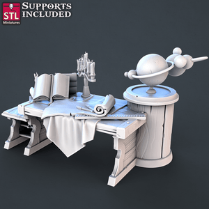 3D Printed STL Miniatures Astronomer Set 28mm - 32mm War Gaming D&D - Charming Terrain