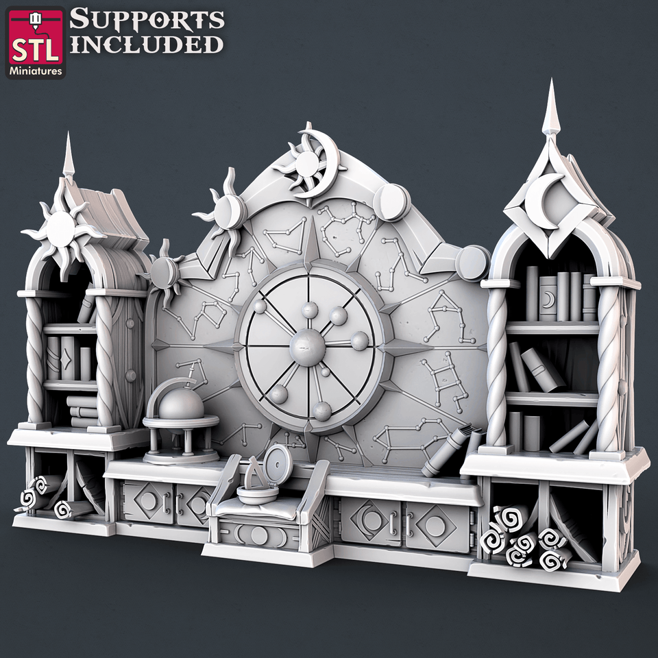 3D Printed STL Miniatures Astronomer Set 28mm - 32mm War Gaming D&D - Charming Terrain
