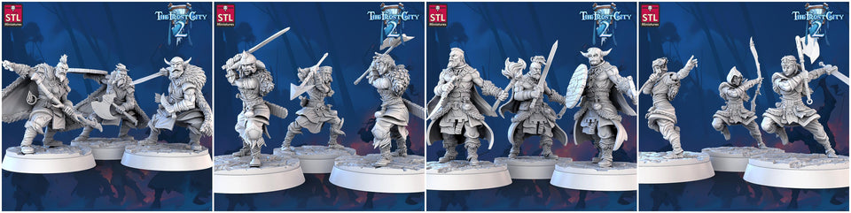 3D Printed STL Miniatures Barbarians The Frost City 2 28 - 32mm War Gaming D&D - Charming Terrain