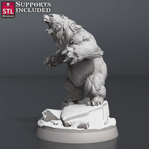 3D Printed STL Miniatures Bears Set 28 - 32mm War Gaming D&D - Charming Terrain