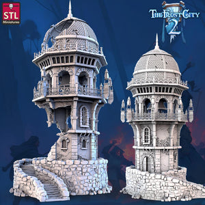 3D Printed STL Miniatures Bell Tower The Frost City 2 28 - 32mm War Gaming D&D - Charming Terrain