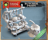 3D Printed STL Miniatures Butcher Props 28 - 32mm War Gaming D&D - Charming Terrain