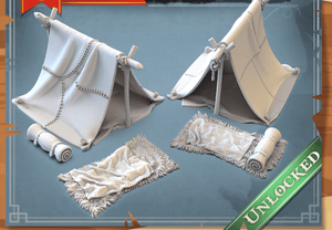 3D Printed STL Miniatures Camp Props 28 - 32mm War Gaming D&D - Charming Terrain
