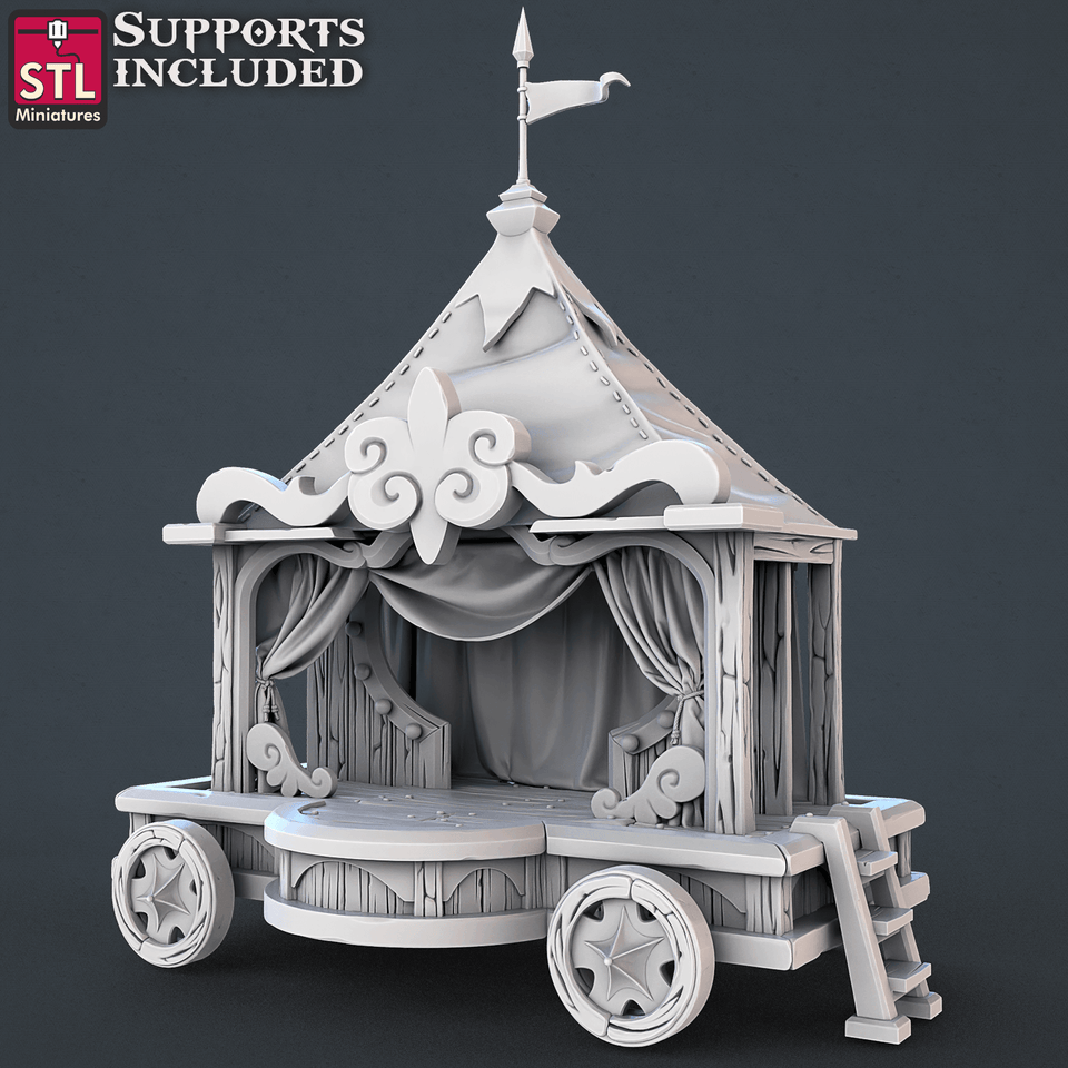 3D Printed STL Miniatures Carnival Vol 2 Set | 28 - 32mm War Gaming D&D - Charming Terrain