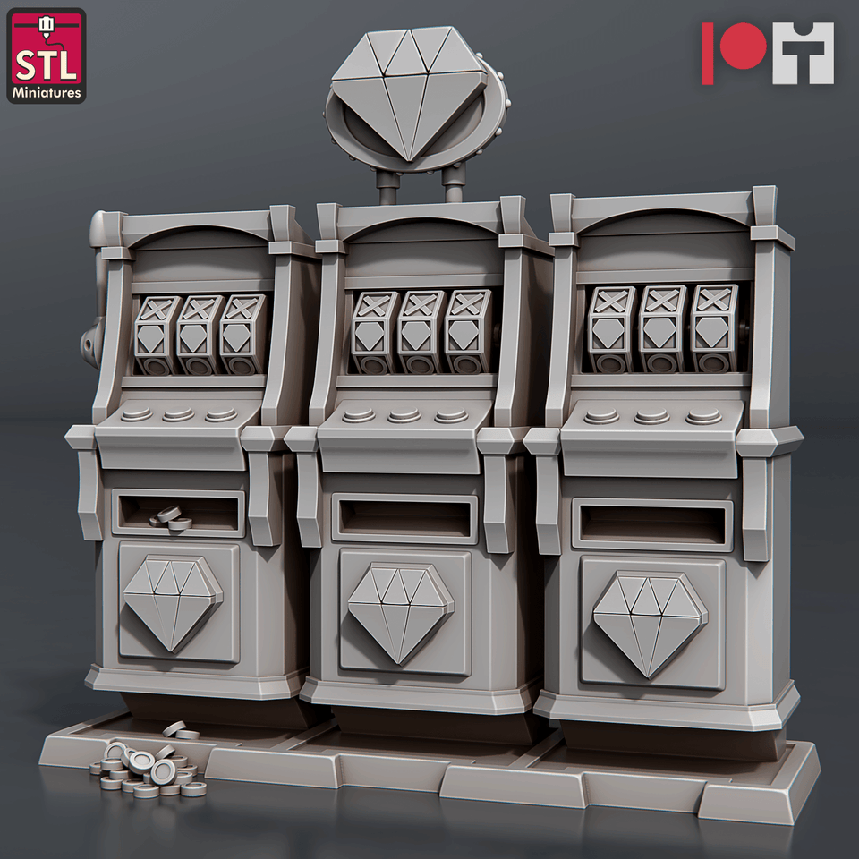 3D Printed STL Miniatures Casino 28 - 32mm War Gaming D&D - Charming Terrain