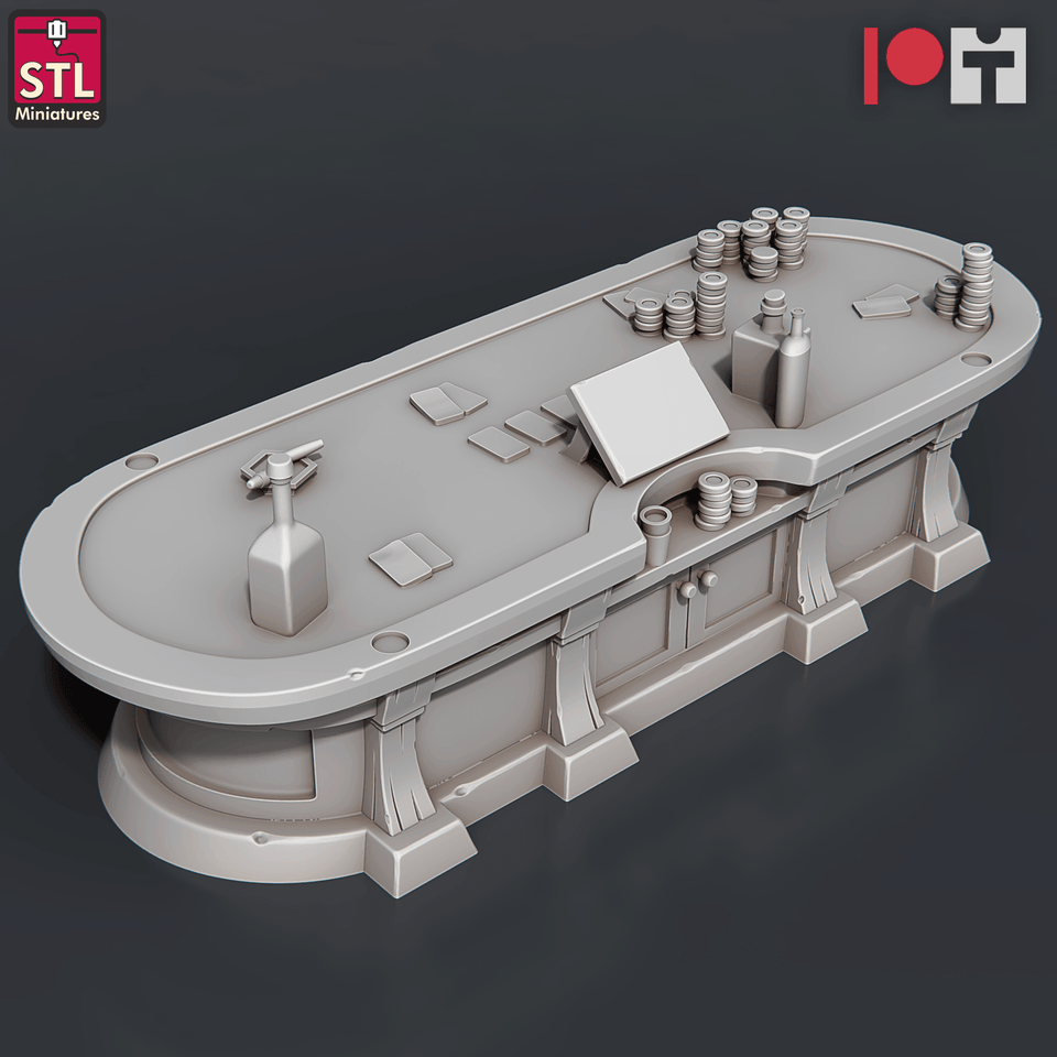 3D Printed STL Miniatures Casino 28 - 32mm War Gaming D&D - Charming Terrain