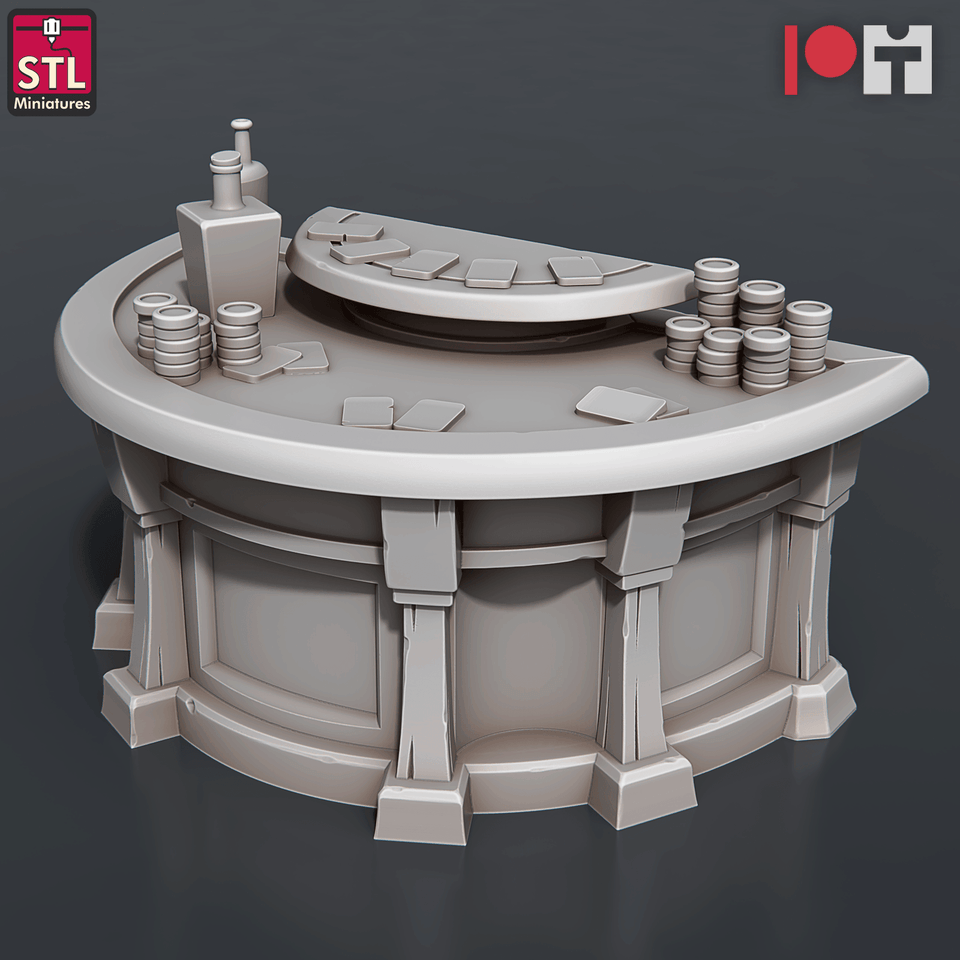 3D Printed STL Miniatures Casino 28 - 32mm War Gaming D&D - Charming Terrain