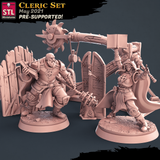 3D Printed STL Miniatures Cleric Set 28 - 32mm War Gaming D&D - Charming Terrain