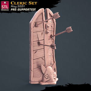 3D Printed STL Miniatures Cleric Set 28 - 32mm War Gaming D&D - Charming Terrain