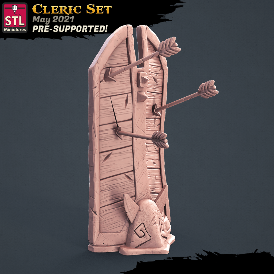 3D Printed STL Miniatures Cleric Set 28 - 32mm War Gaming D&D - Charming Terrain