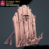 3D Printed STL Miniatures Cleric Set 28 - 32mm War Gaming D&D - Charming Terrain