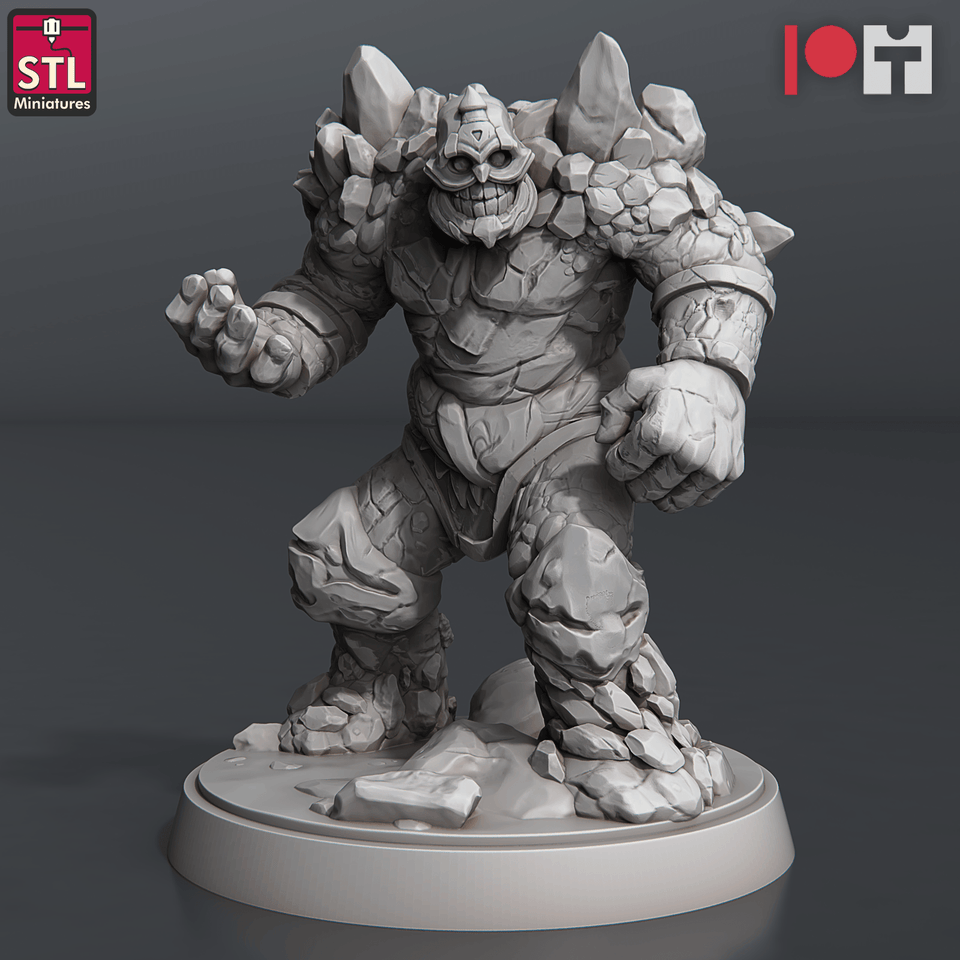 3D Printed STL Miniatures Coal Golems 28 - 32mm War Gaming D&D - Charming Terrain