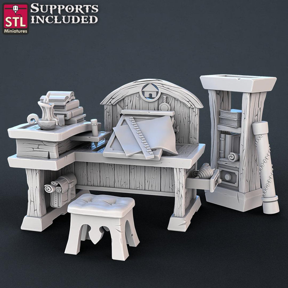 3D Printed STL Miniatures Constructors Set 28 - 32mm War Gaming D&D - Charming Terrain