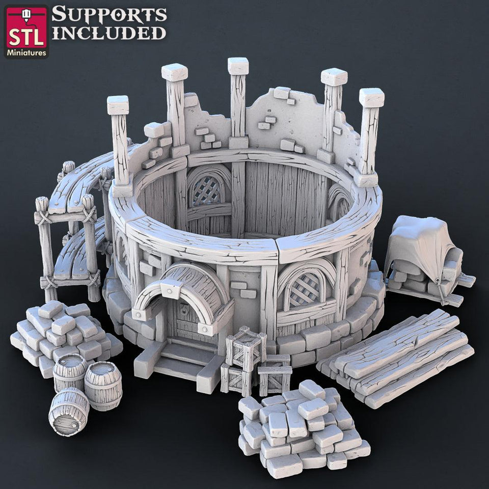 3D Printed STL Miniatures Constructors Set 28 - 32mm War Gaming D&D - Charming Terrain