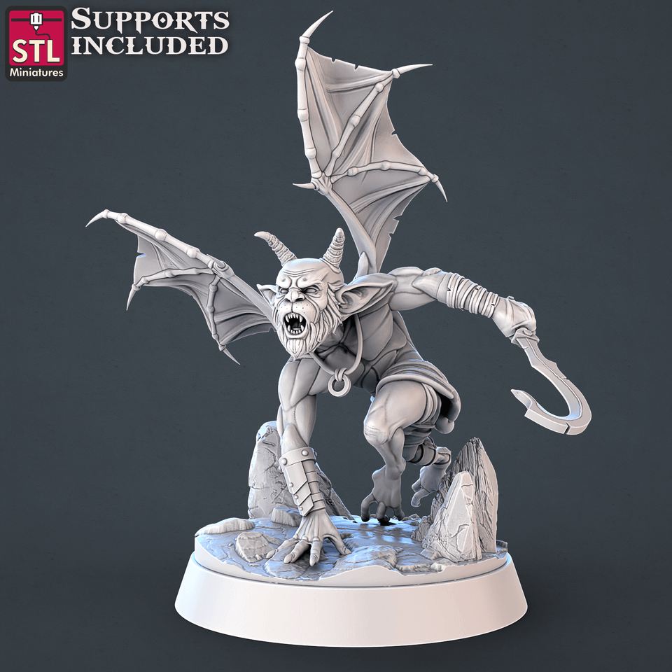 3D Printed STL Miniatures Demons Set | 28 - 32mm War Gaming D&D - Charming Terrain