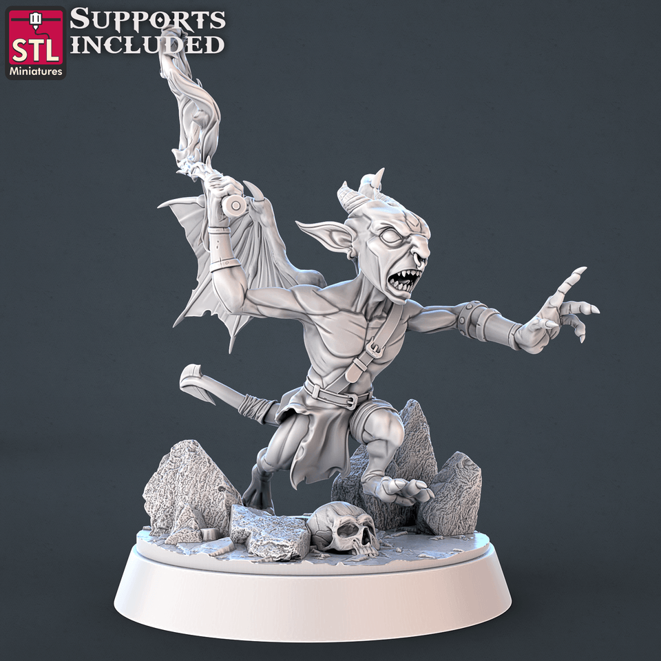 3D Printed STL Miniatures Demons Set | 28 - 32mm War Gaming D&D - Charming Terrain