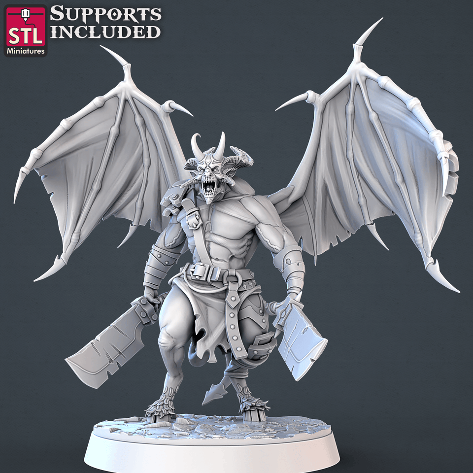 3D Printed STL Miniatures Demons Set | 28 - 32mm War Gaming D&D - Charming Terrain