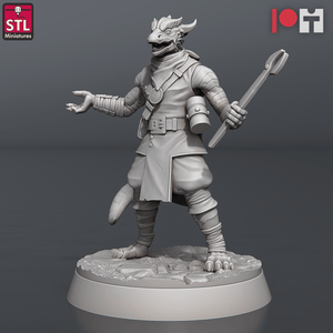 3D Printed STL Miniatures Dragonborn Blacksmith Set 28 - 32mm War Gaming D&D - Charming Terrain