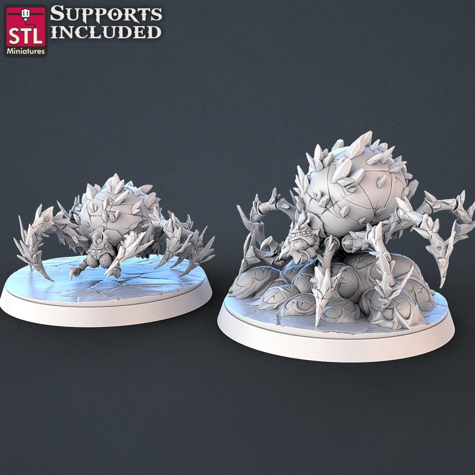3D Printed STL Miniatures Ice Spiders | 28 - 32mm War Gaming D&D - Charming Terrain