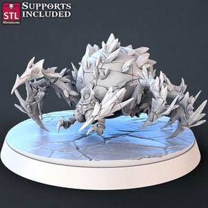 3D Printed STL Miniatures Ice Spiders | 28 - 32mm War Gaming D&D - Charming Terrain