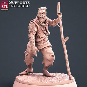 3D Printed STL Miniatures Injured Villagers Set 28 - 32mm War Gaming D&D - Charming Terrain