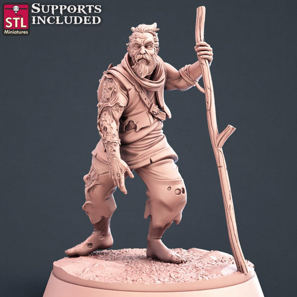 3D Printed STL Miniatures Injured Villagers Set 28 - 32mm War Gaming D&D - Charming Terrain