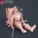 3D Printed STL Miniatures Injured Villagers Set 28 - 32mm War Gaming D&D - Charming Terrain
