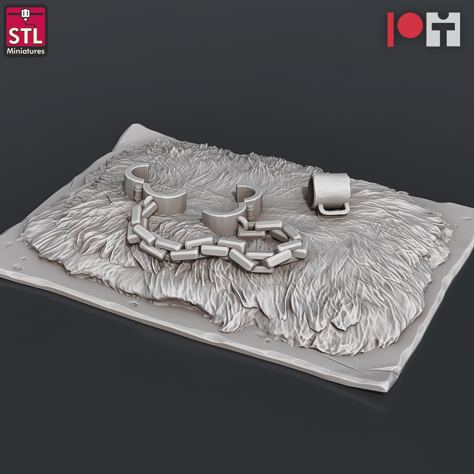 3D Printed STL Miniatures Jail Set 28 - 32mm War Gaming D&D - Charming Terrain