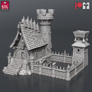 3D Printed STL Miniatures Jail Set 28 - 32mm War Gaming D&D - Charming Terrain