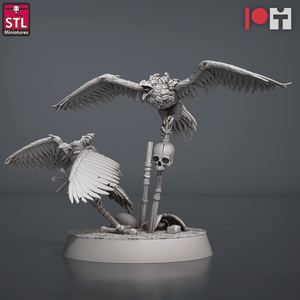3D Printed STL Miniatures Magmites Hellcrows Set 28 - 32mm War Gaming D&D - Charming Terrain
