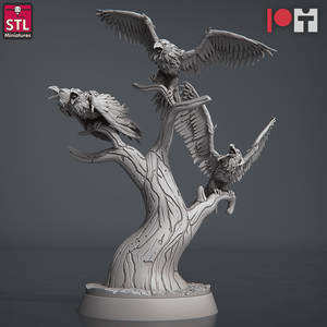 3D Printed STL Miniatures Magmites Hellcrows Set 28 - 32mm War Gaming D&D - Charming Terrain