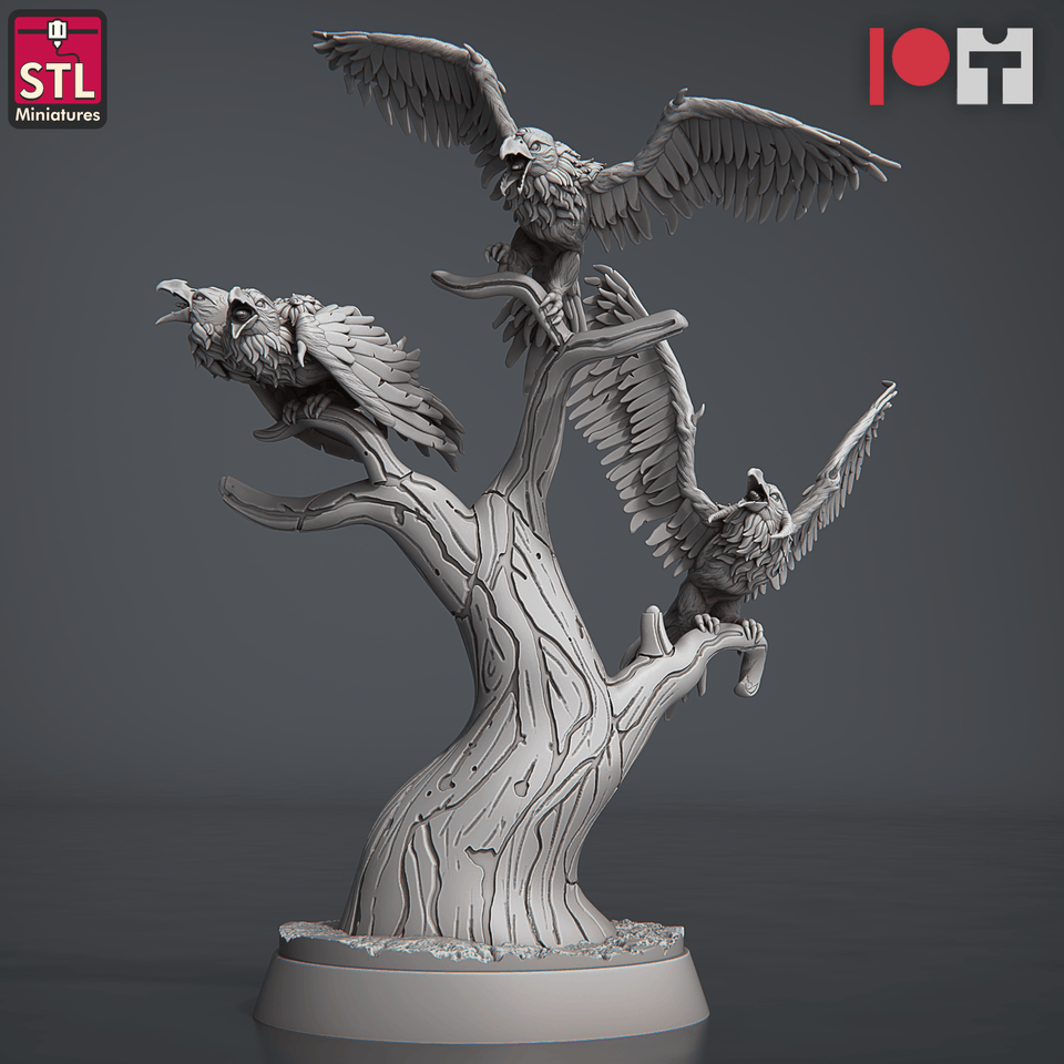 3D Printed STL Miniatures Magmites Hellcrows Set 28 - 32mm War Gaming D&D - Charming Terrain