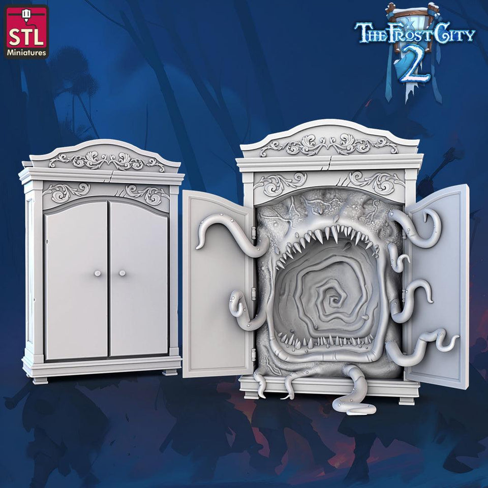 3D Printed STL Miniatures Mimics Set The Frost City 2 28 - 32mm War Gaming D&D - Charming Terrain