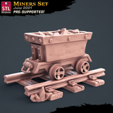 3D Printed STL Miniatures Miners Set 28 - 32mm War Gaming D&D - Charming Terrain