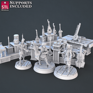 3D Printed STL Miniatures Music Store Set | 28 - 32mm War Gaming D&D - Charming Terrain