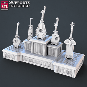 3D Printed STL Miniatures Music Store Set | 28 - 32mm War Gaming D&D - Charming Terrain