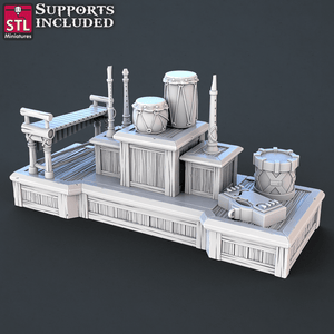 3D Printed STL Miniatures Music Store Set | 28 - 32mm War Gaming D&D - Charming Terrain