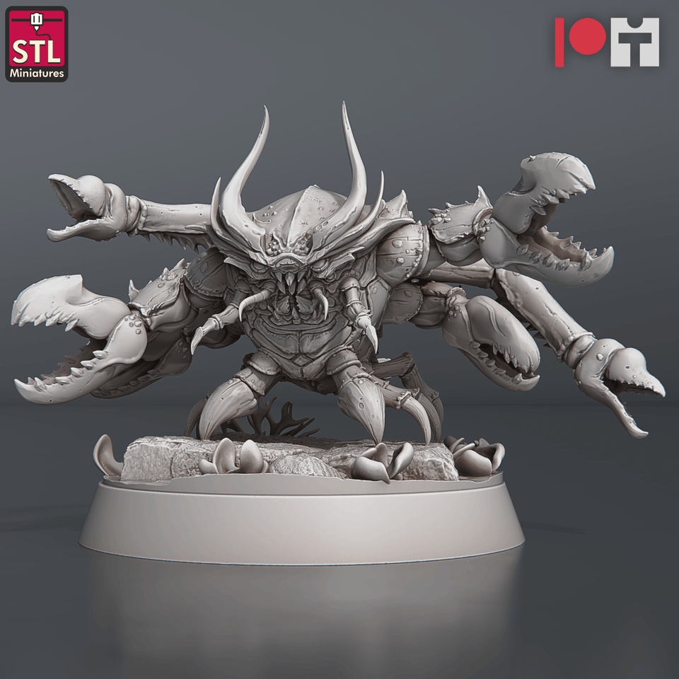 3D Printed STL Miniatures NeverDawn Dark Waters Crabs Set 28 - 32mm War Gaming D&D - Charming Terrain