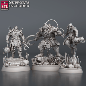 3D Printed STL Miniatures NeverDawn Dark Waters Set 28 - 32mm War Gaming D&D - Charming Terrain