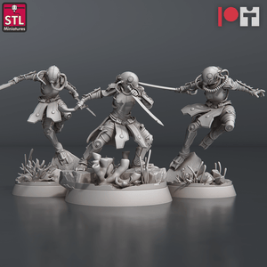 3D Printed STL Miniatures NeverDawn Deep Scout Set 28 - 32mm War Gaming D&D - Charming Terrain