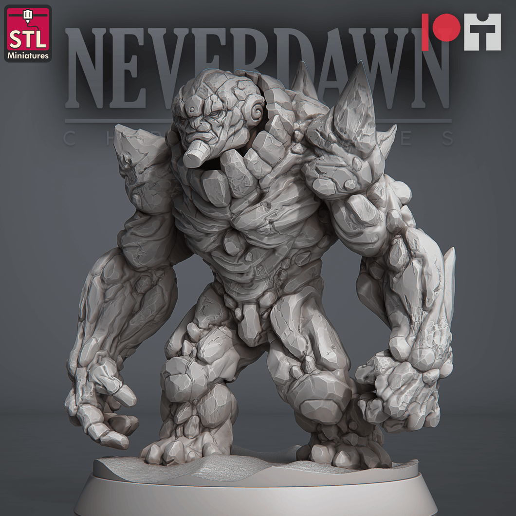 3D Printed STL Miniatures NeverDawn Red Sand Sand Golem 28 - 32mm War Gaming D&D - Charming Terrain