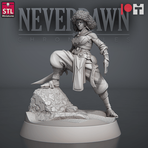 3D Printed STL Miniatures NeverDawn Red Sand Sand Maidens Set 28 - 32mm War Gaming D&D - Charming Terrain