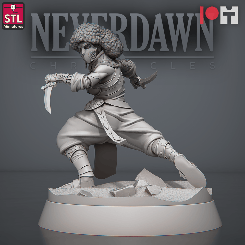 3D Printed STL Miniatures NeverDawn Red Sand Sand Maidens Set 28 - 32mm War Gaming D&D - Charming Terrain