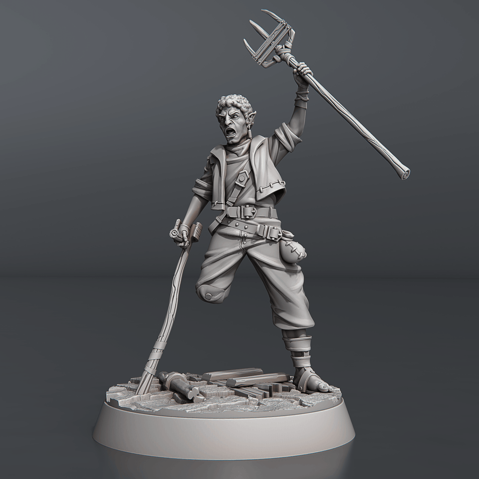 3D Printed STL Miniatures Riot Set 28 - 32mm War Gaming D&D - Charming Terrain