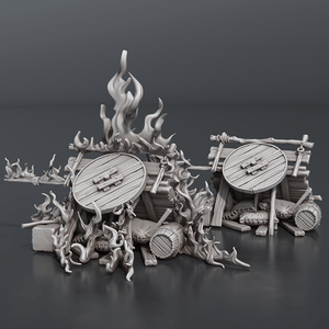3D Printed STL Miniatures Riot Set 28 - 32mm War Gaming D&D - Charming Terrain