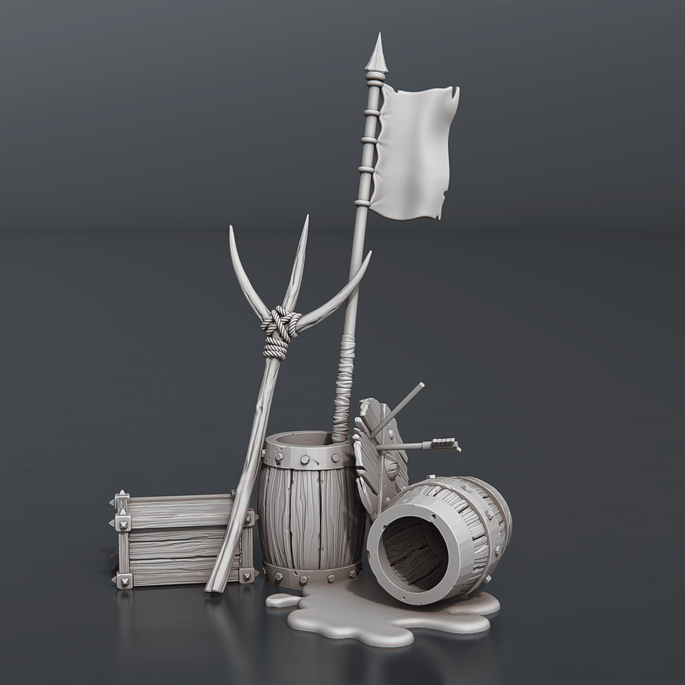 3D Printed STL Miniatures Riot Set 28 - 32mm War Gaming D&D - Charming Terrain