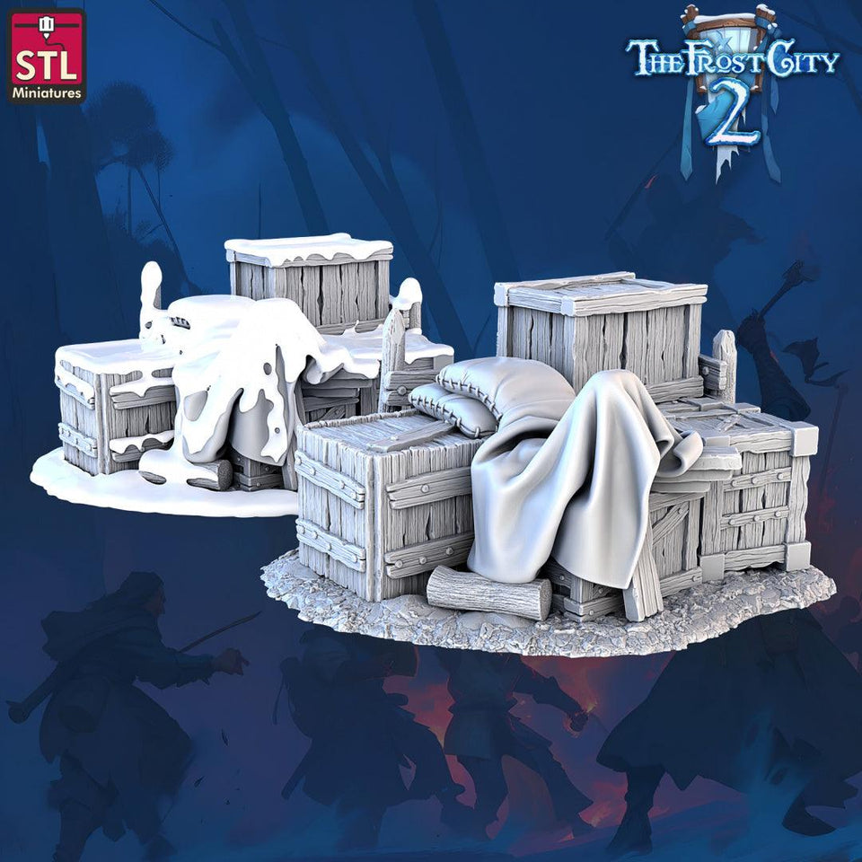 3D Printed STL Miniatures Scatter Terrain The Frost City 2 28 - 32mm War Gaming D&D - Charming Terrain