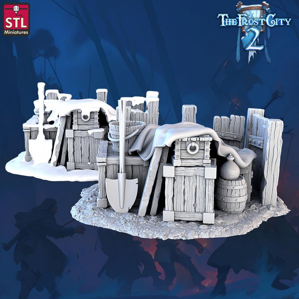 3D Printed STL Miniatures Scatter Terrain The Frost City 2 28 - 32mm War Gaming D&D - Charming Terrain