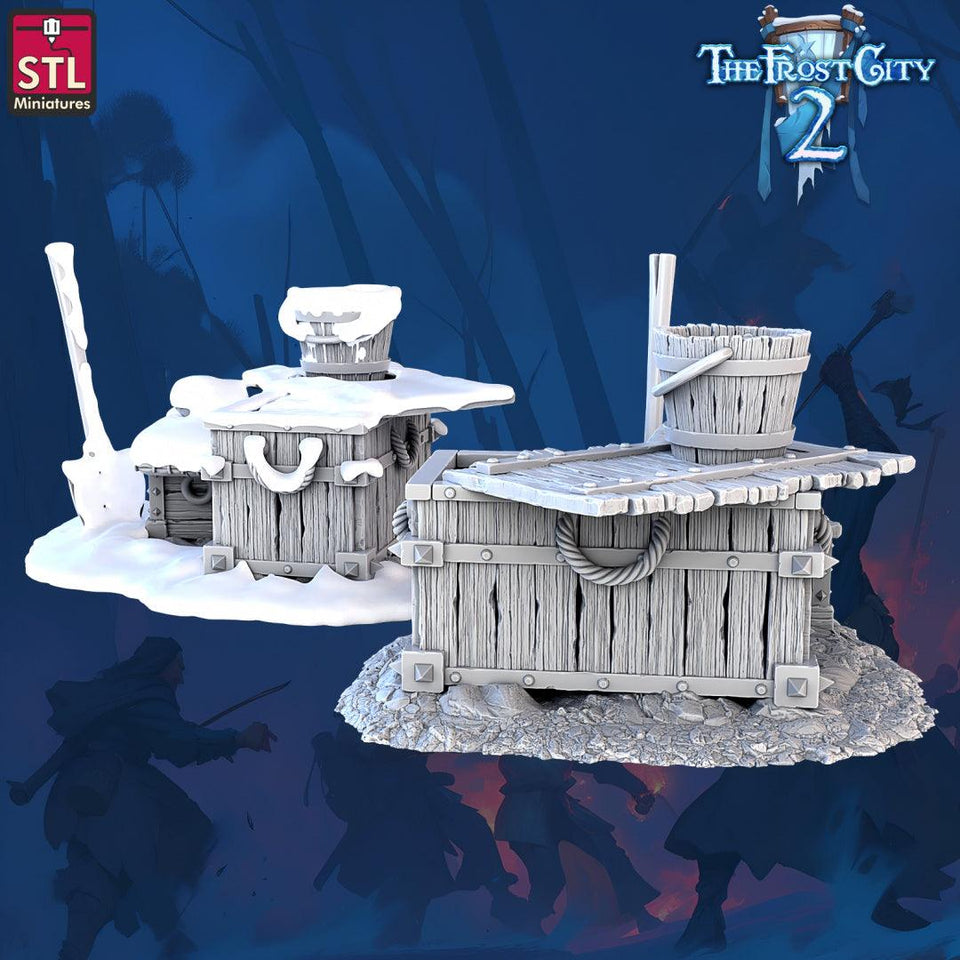 3D Printed STL Miniatures Scatter Terrain The Frost City 2 28 - 32mm War Gaming D&D - Charming Terrain