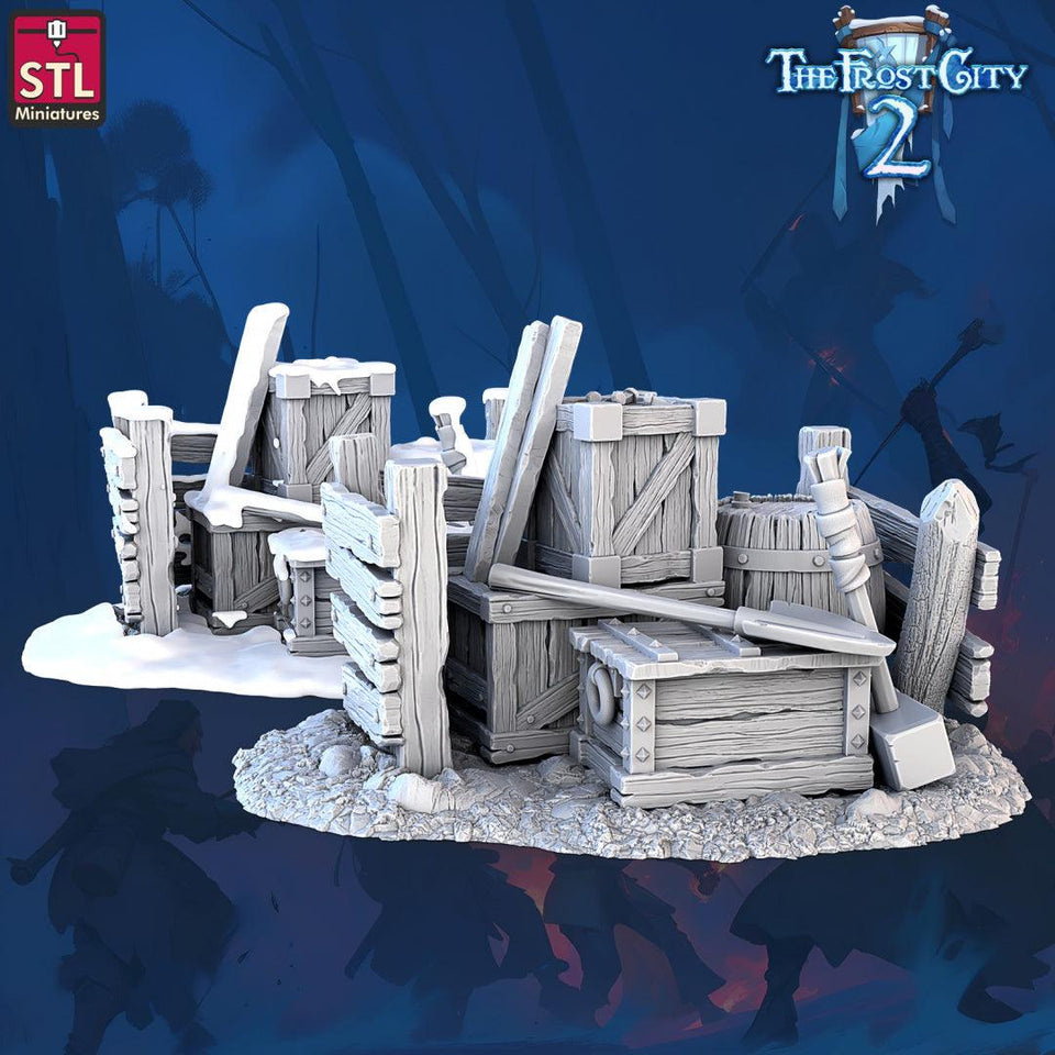 3D Printed STL Miniatures Scatter Terrain The Frost City 2 28 - 32mm War Gaming D&D - Charming Terrain